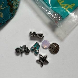 Origami Owl Charms and light pink crystals. Never worn.